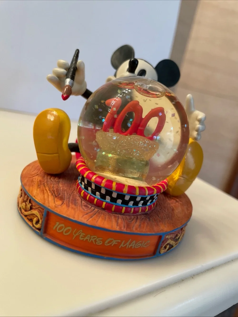 Walt Disney World “100 Years of Magic” Mickey Mouse Mini Snow Globe - 3” High
